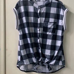 Checkered Black and white button down